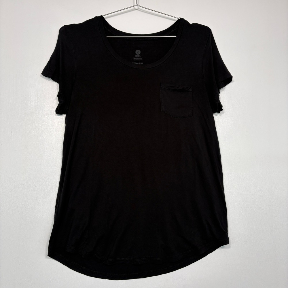 Kindred Bravely Women Nursing T-Shirt sz XL Black Short Sleeve Pocket Crew Neck